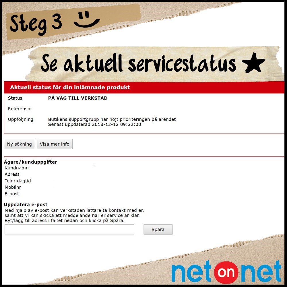 Vad är status för min service? - NetOnNet