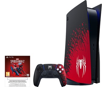 Pack console PS5 Standard + Marvel's Spider-Man 2 + 2ème manette DualSense  Cosmic rouge + support Ikon Light Marvel –