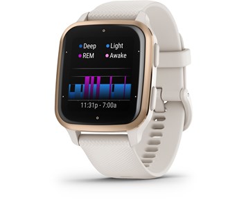 Garmin Venu Sq 2, Music Edition Smartwatch - Ivory/Peach Gold, WW