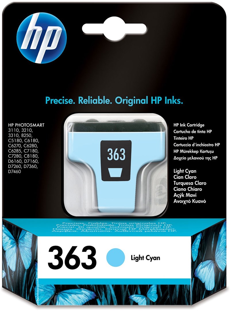 HP 363 Light Cyan HP 363 Ljus Cyan bläckpatron (C8774EE)