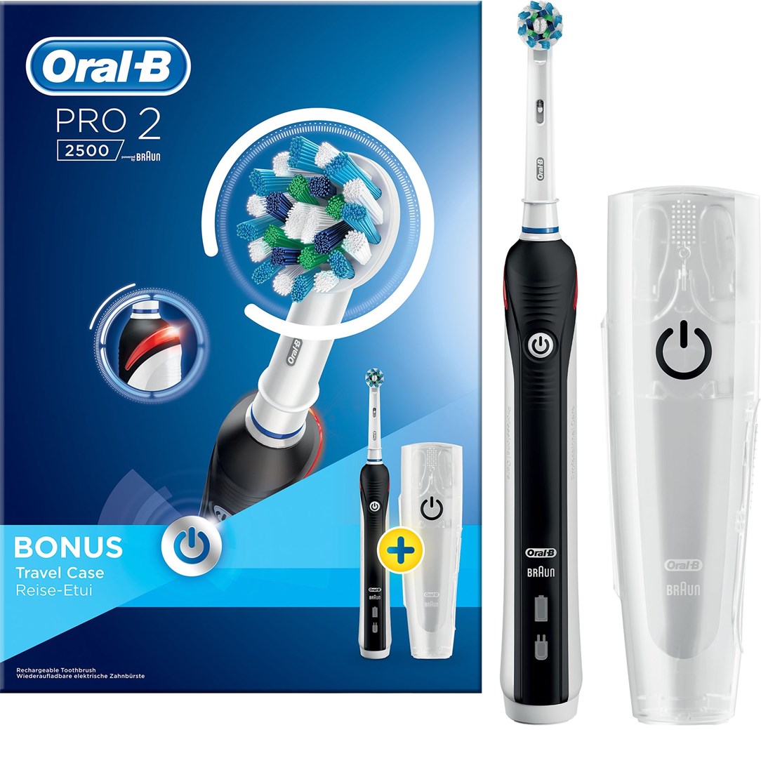 Oral-B PRO 2 2500 Cross Action Black - Eltandborste Med Trycksensor Och ...