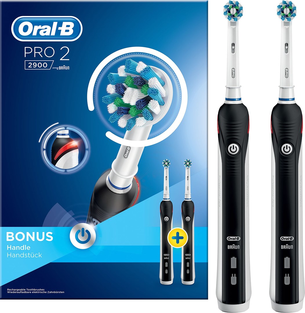 Oral-B PRO 2900 DUO - Eltandborste I Två-pack Med 2-minuterstimer