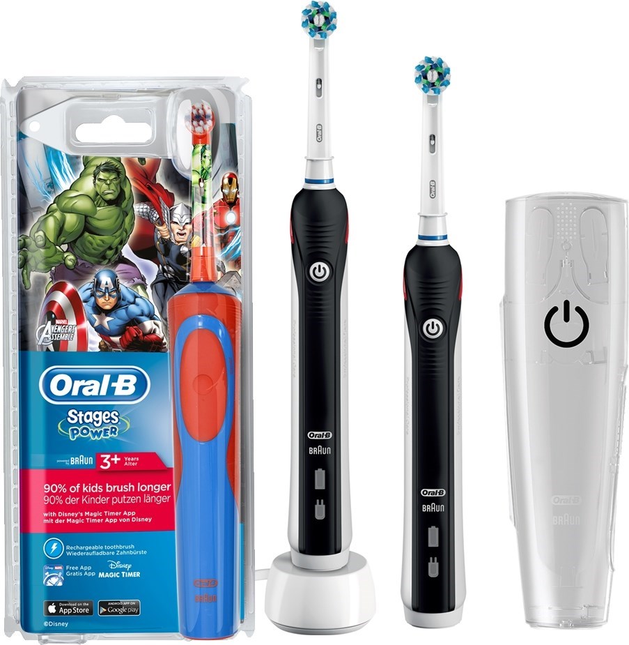 Oral-B PRO1900 Duo + Kids Avengers - Paket Med Eltandborstar För Både ...