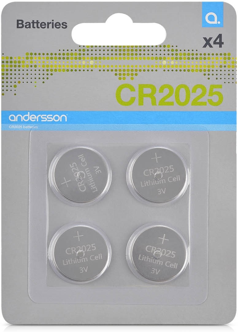 Andersson CR2025 battery 4pcs CR2025 Litium, 4pack knappcellsbatterier