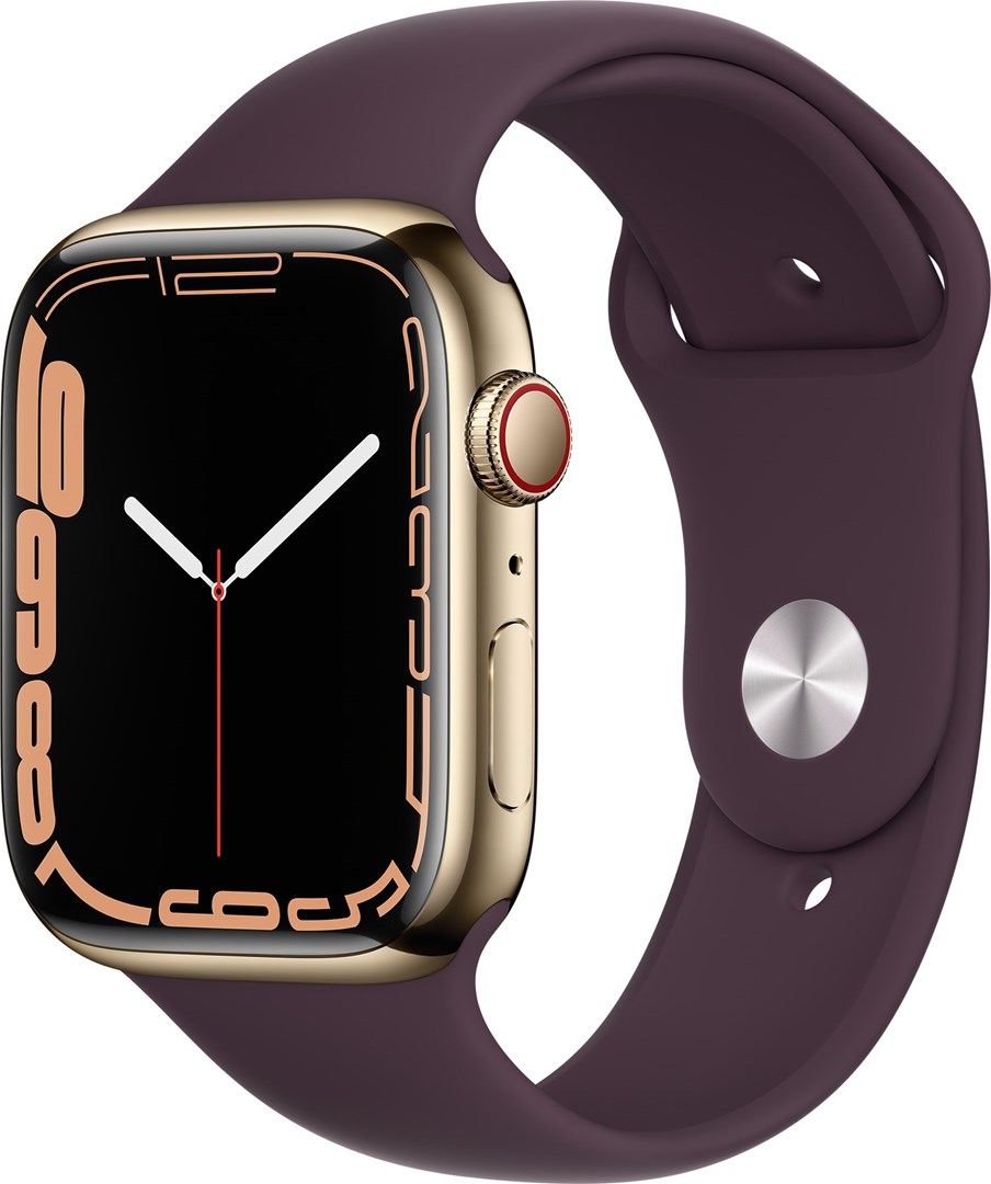Apple Watch Series 7 Gps Cellular 45mm Gold Stainless Steel Case With Dark Cherry Sport Band Regular(1021146) 466210 1 Normal Extra 