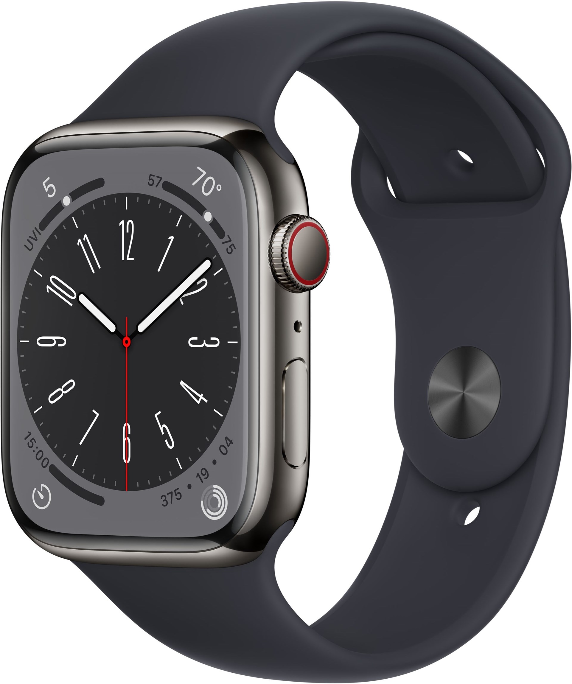 Apple Watch Series 8 Gps Cellular 45mm Graphite Stainless Steel Case With Midnight Sport Band Regular(1026793) 529059 3 Normal Extra 